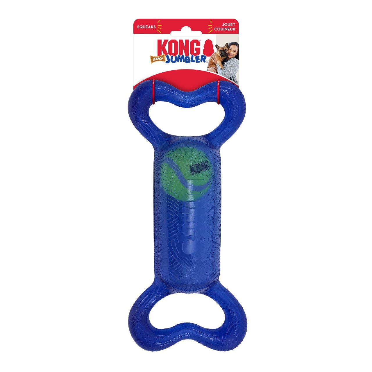 KONG Jumbler Tug Interactive Tough Dog Toy - Bulk Pack of 3 Small-Medium Kong