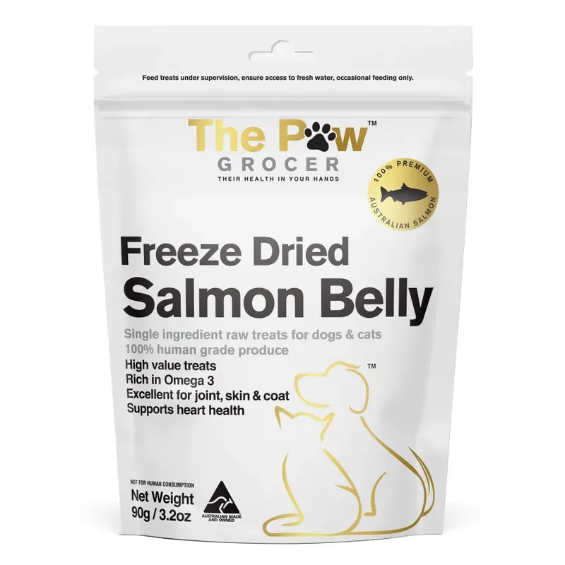 The Paw Grocer White Freeze Dried Salmon Belly Treats 90G 