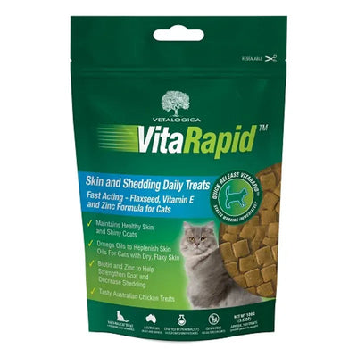 Vitarapid Skin & Shedding Daily Treats For Cats 100G Vitarapid