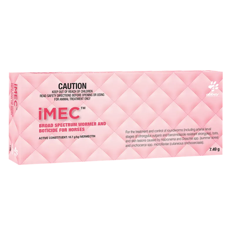 Abbey Labs Imec Broad Spectrum Wormer And Boticide 7.49G Abbey Animal Health