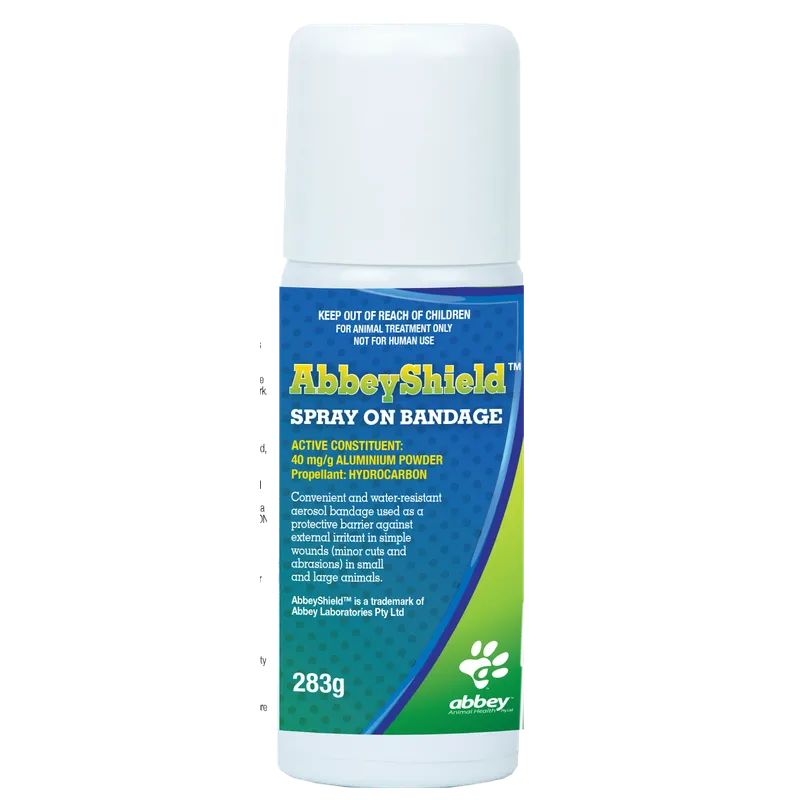 Abbey Shield Ideal Aerosol Bandage 75G Abbey Animal Health