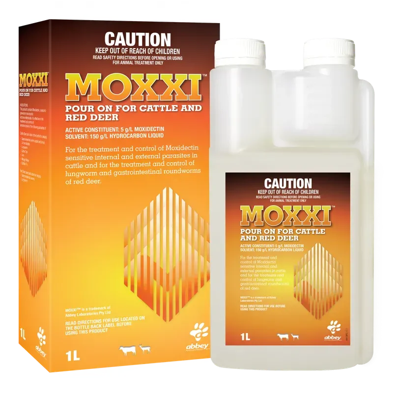 Moxxi Pour On For Cattle And Red Deer 1L *Spec Ord* Moxxi