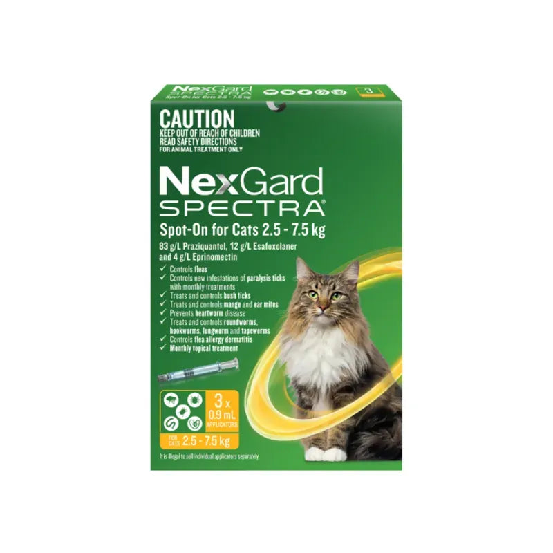 Nexgard Spectra Spot-On For Cats 2.5 - 7.5 Kg 3'S Nexgard