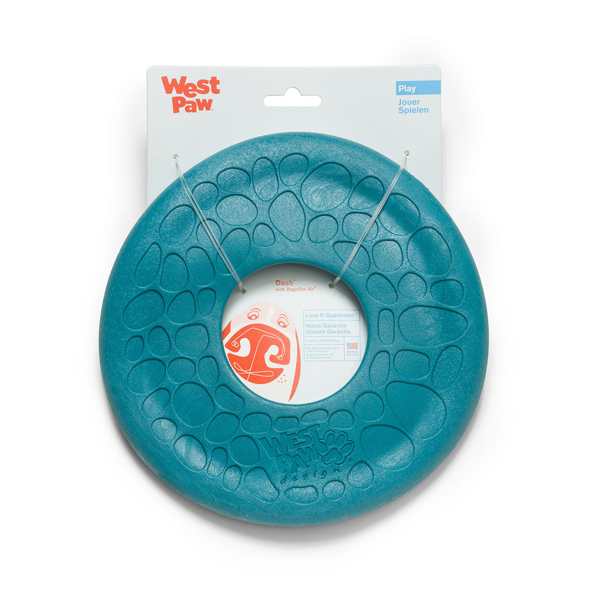West Paw Dash Zogoflex Textured Fetch Flying Disk Dog Toy West Paw