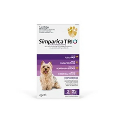 Simparica Trio 2.6-5Kg (Purple) 3 Pack Simparica Trio