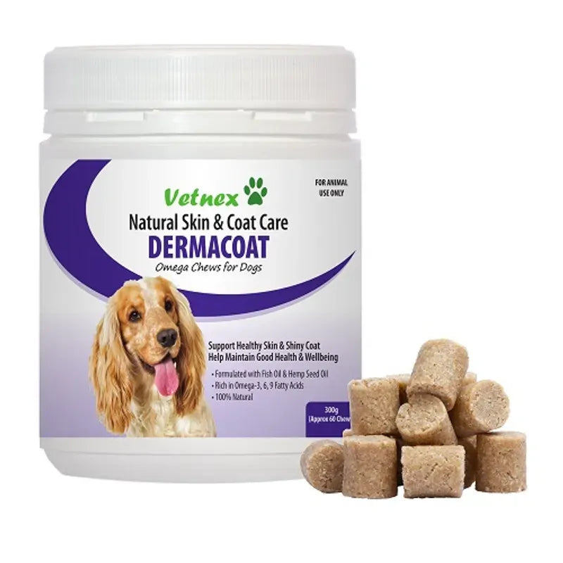 Vetnex Dermacoat Omega Chews For Dogs 300G Vetnex