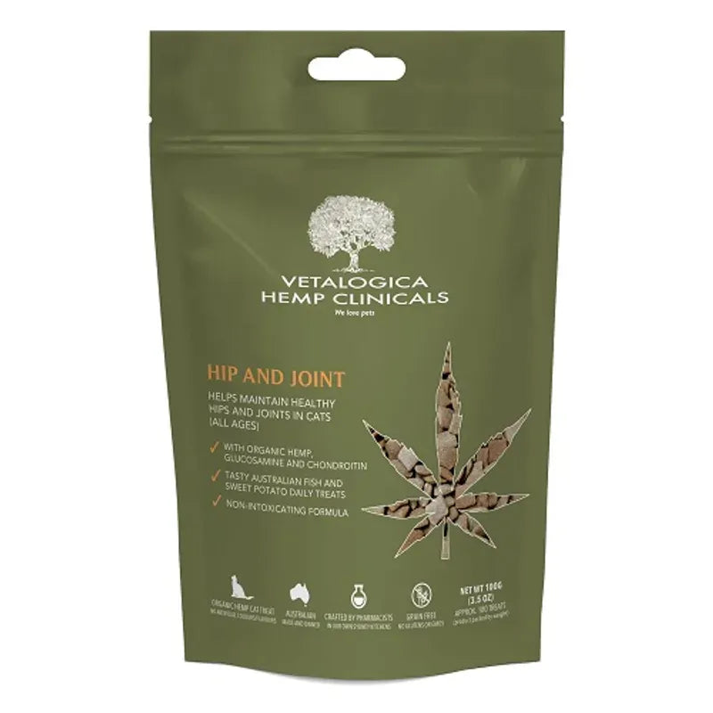 Vetalogica Hemp Clinicals Hip And Joint Cat Treats 100G Vetalogica
