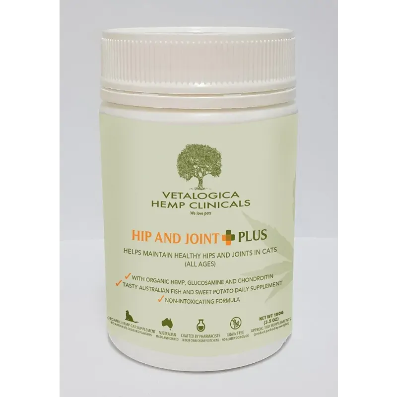Vetalogica Hemp Clinicals Hip And Joint Plus Cat Supp 100G Vetalogica