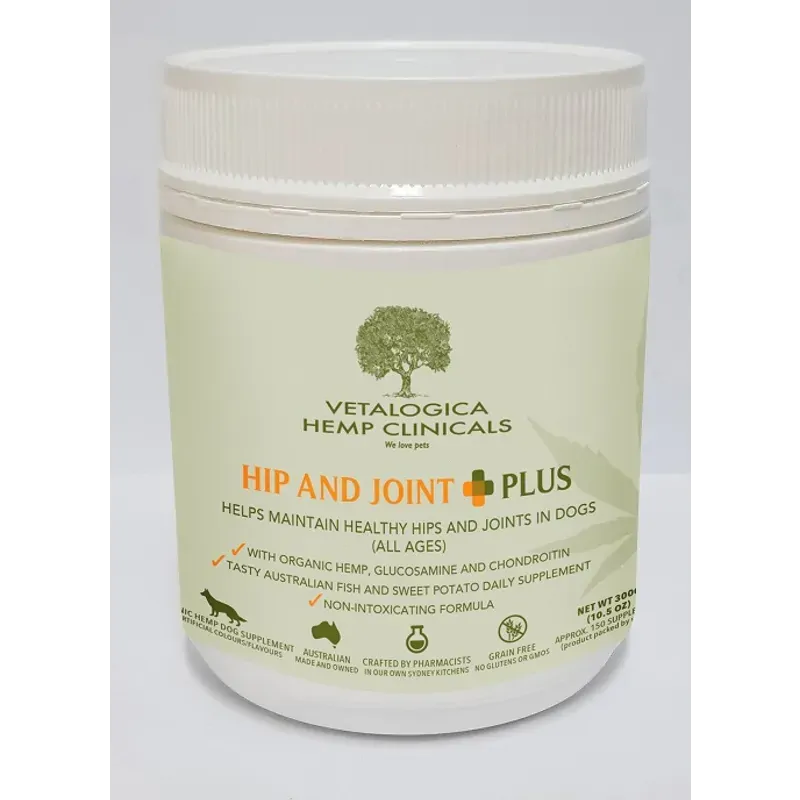Vetalogica Hemp Clinicals Hip & Joint Plus Dog Supp 300G Vetalogica