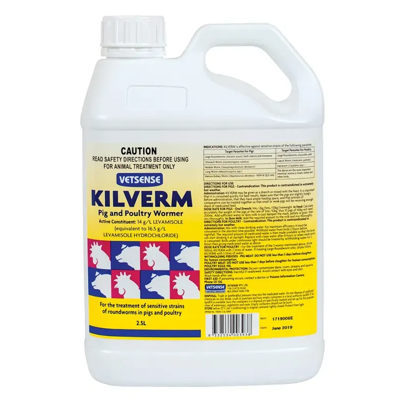 Vetsense Kilverm Pig & Poultry 2.5L Vetsense