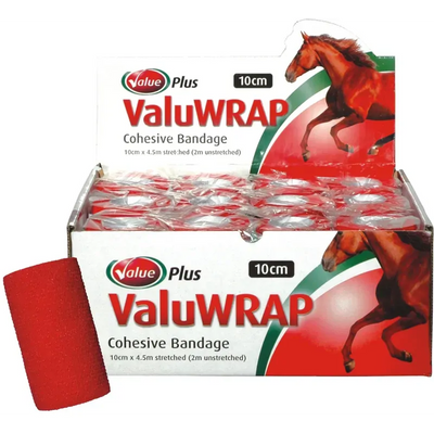 Valuwrap Cohesive Bandage 10Cm Red Value Plus