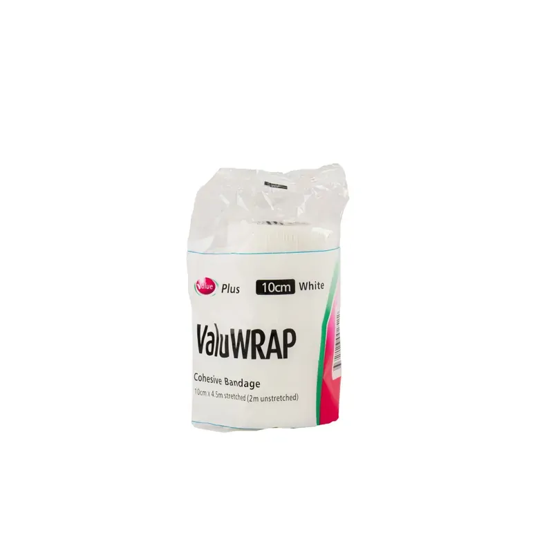 Valuwrap Cohesive Bandage 10Cm White Value Plus