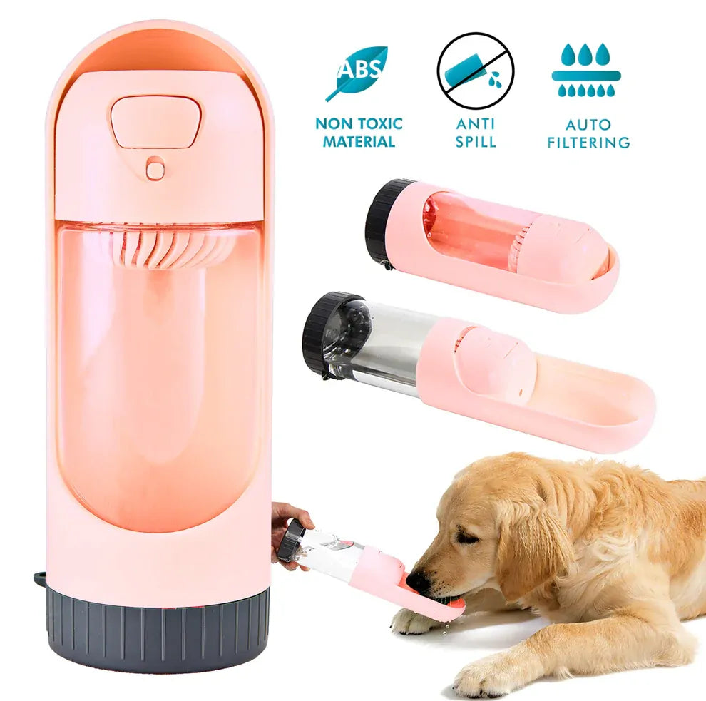 All Fur You Dog Portable Water Bottle Pink All Fur You