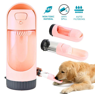 All Fur You Dog Portable Water Bottle Pink All Fur You