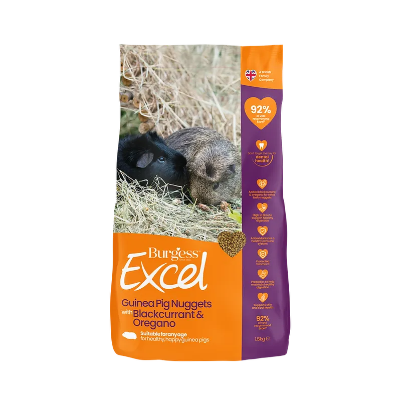 Burgess Excel Adult Guinea Pig Blackcurrant & Oregano 1.5Kg Burgess Excel