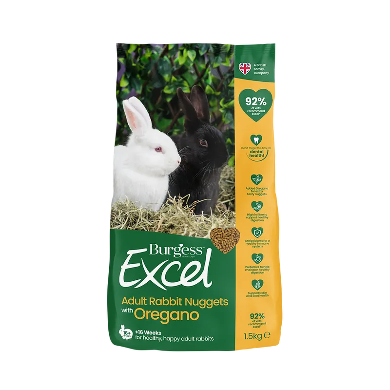 Burgess Excel Adult Rabbit Nuggets Mint 1.5Kg Burgess Excel