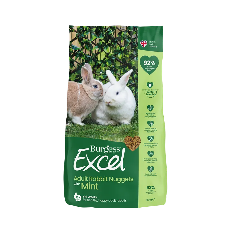 Burgess Excel Adult Rabbit Nuggets Mint 10Kg Burgess Excel