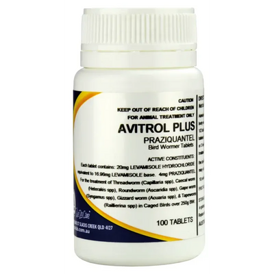 Avitrol Plus Praziquantel Bird Wormer 100 Tablets (S5) Mavlab