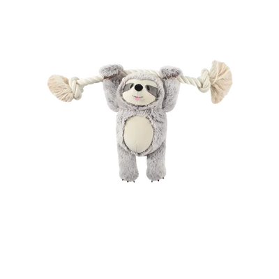 Fringe Studio Girlie Sloth On A Rope Plush Dog Toy 