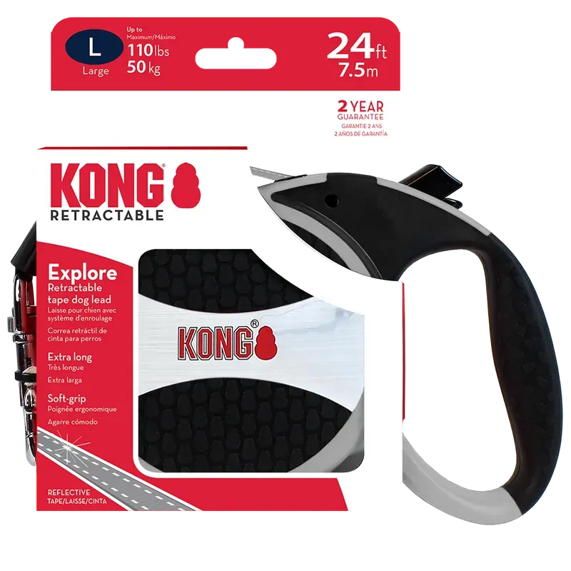 Kong Explore Retractable Leash Grey Large 