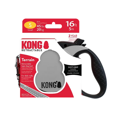 Kong Terrain Retractable Leash Grey Small 
