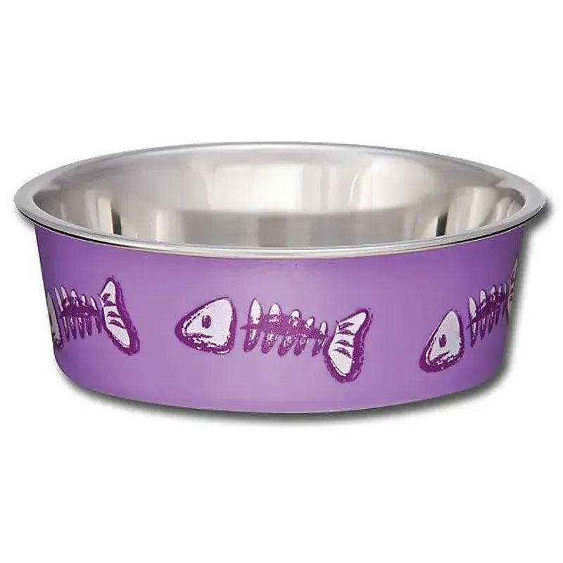 Loving Pets Cat Bella Bowls Fish-Purple X-Small 