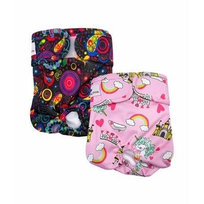 Loving Pets Washable Nappies Pink/Purple Small 2Pk 