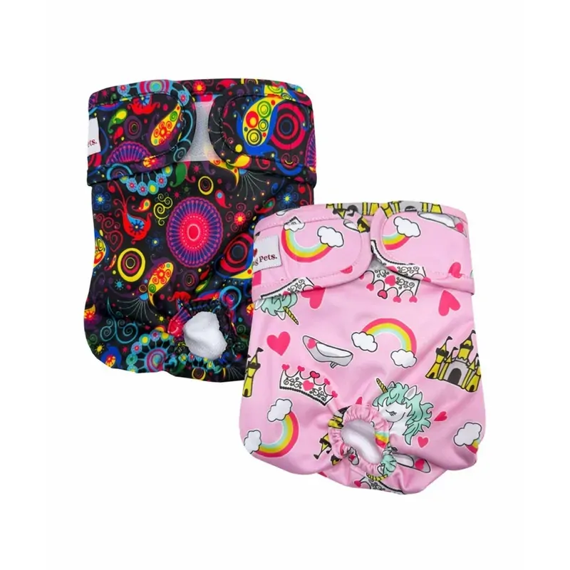 Loving Pets Washable Nappies Pink/Purple Xsmall 2Pk 