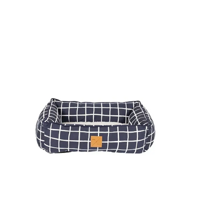 Mog & Bone Bolster Dog Bed Navy Chk Small 