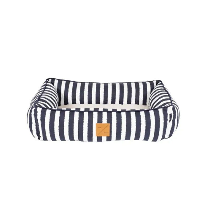 Mog & Bone Bolster Dog Bed Nav Hamp Stp Small 