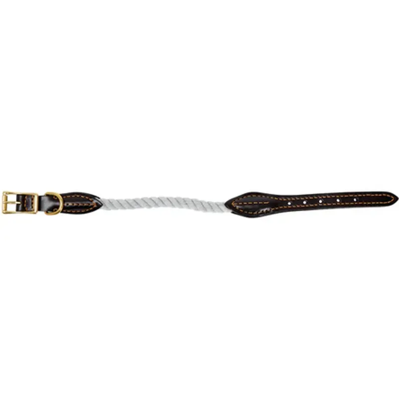 Mog & Bone Leather & Brass Rope Collar Grey Large 