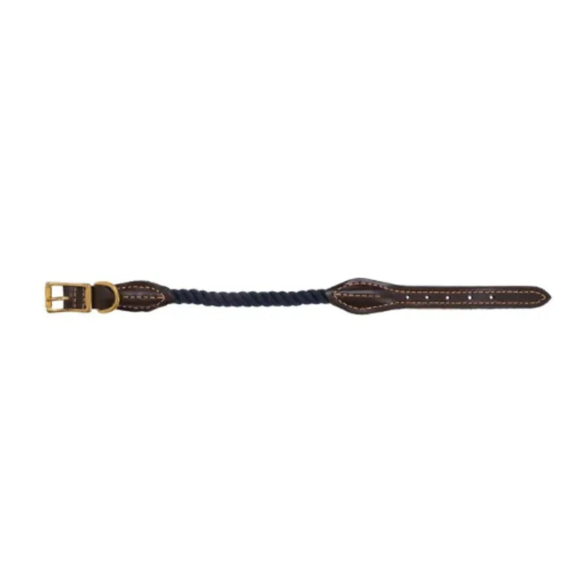 Mog & Bone Leather & Brass Rope Collar Nav Small 