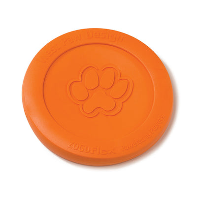 West Paw Zisc Flying Disc Fetch Dog Toy - Large - Orange West Paw