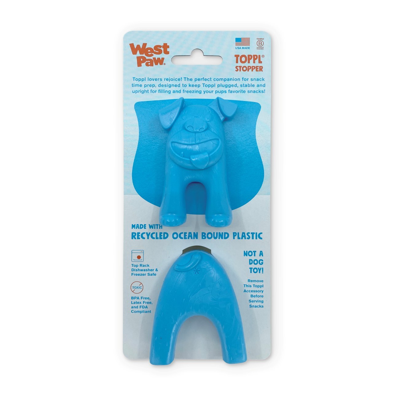 West Paw Toppl Stopper - Aqua Blue West Paw