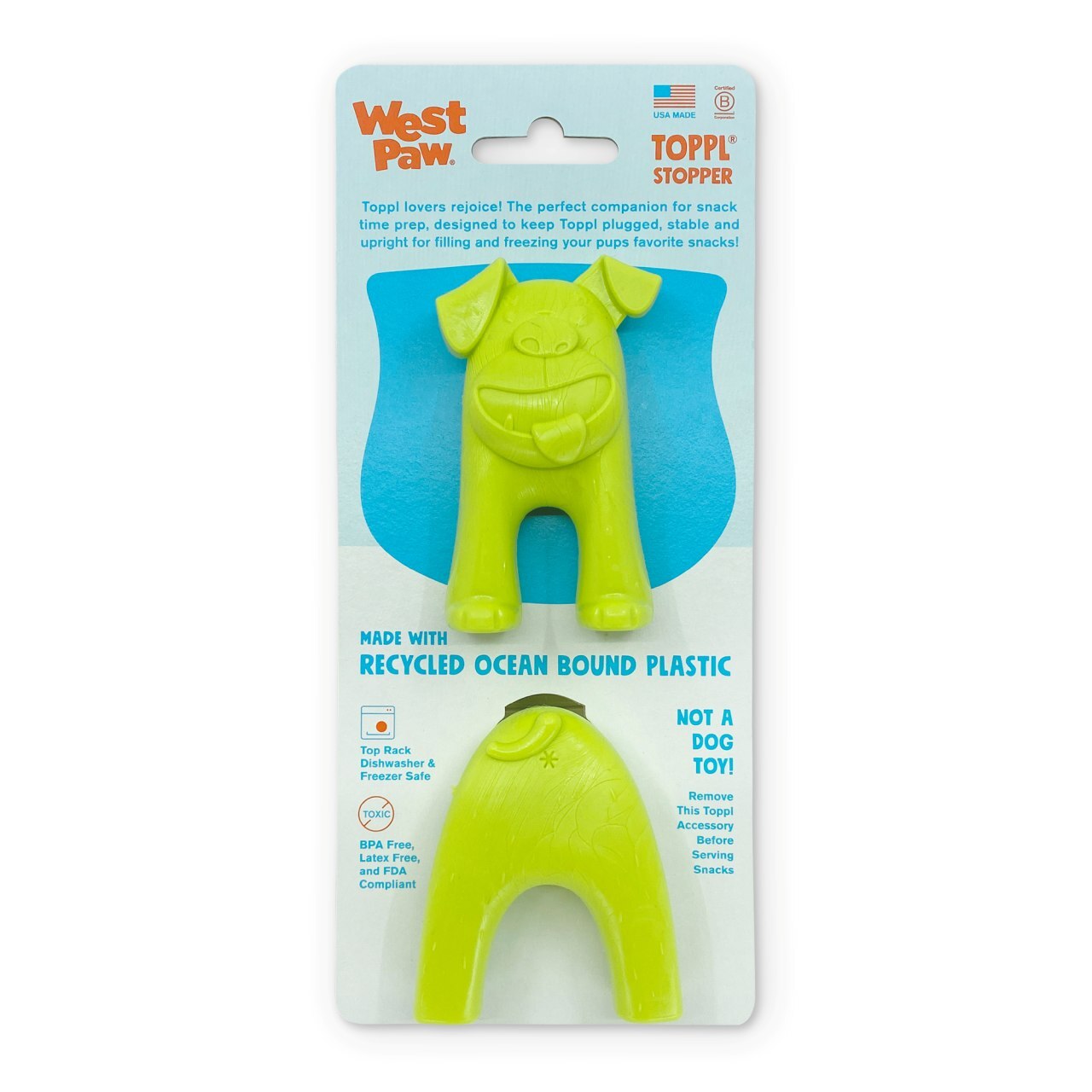 West Paw Toppl Stopper - Granny Smith West Paw