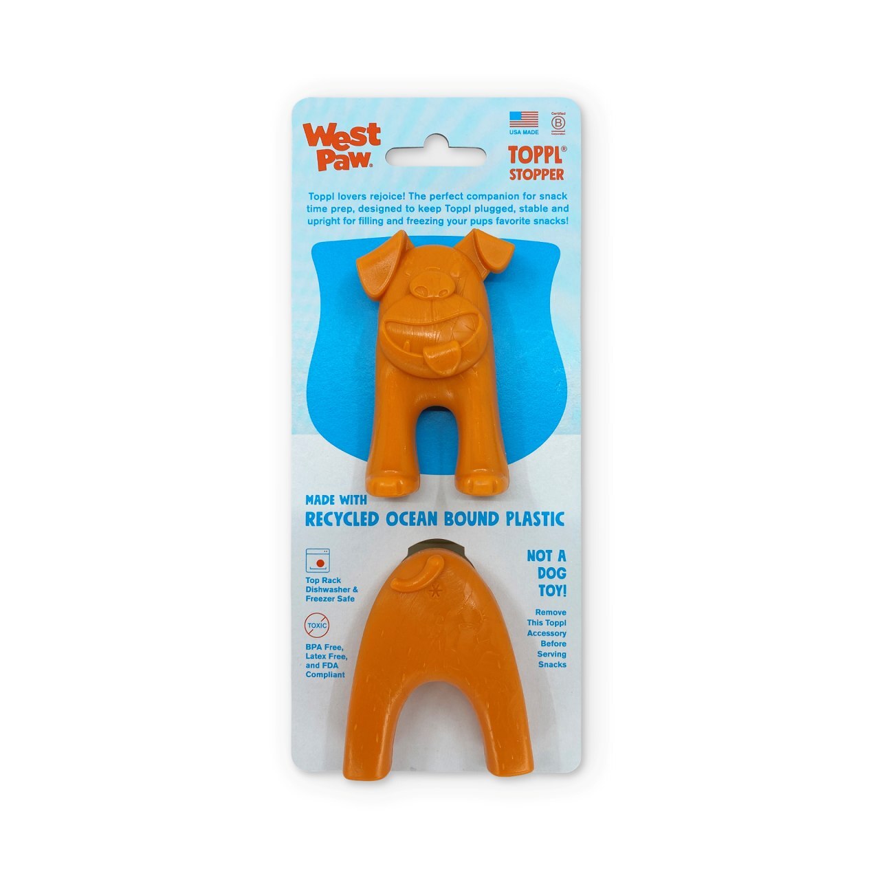 West Paw Toppl Stopper - Tangerine West Paw