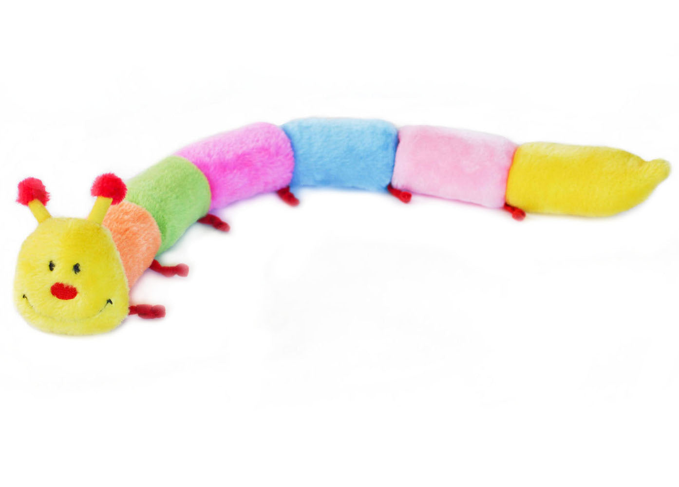 Zippy Paws Long Caterpillar 6 Squeakers Plush No Stuffing Dog Toy - Large Zippy Paws