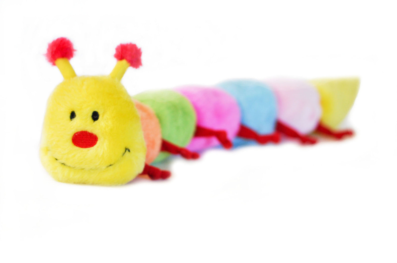 Zippy Paws Long Caterpillar 6 Squeakers Plush No Stuffing Dog Toy - Small Zippy Paws