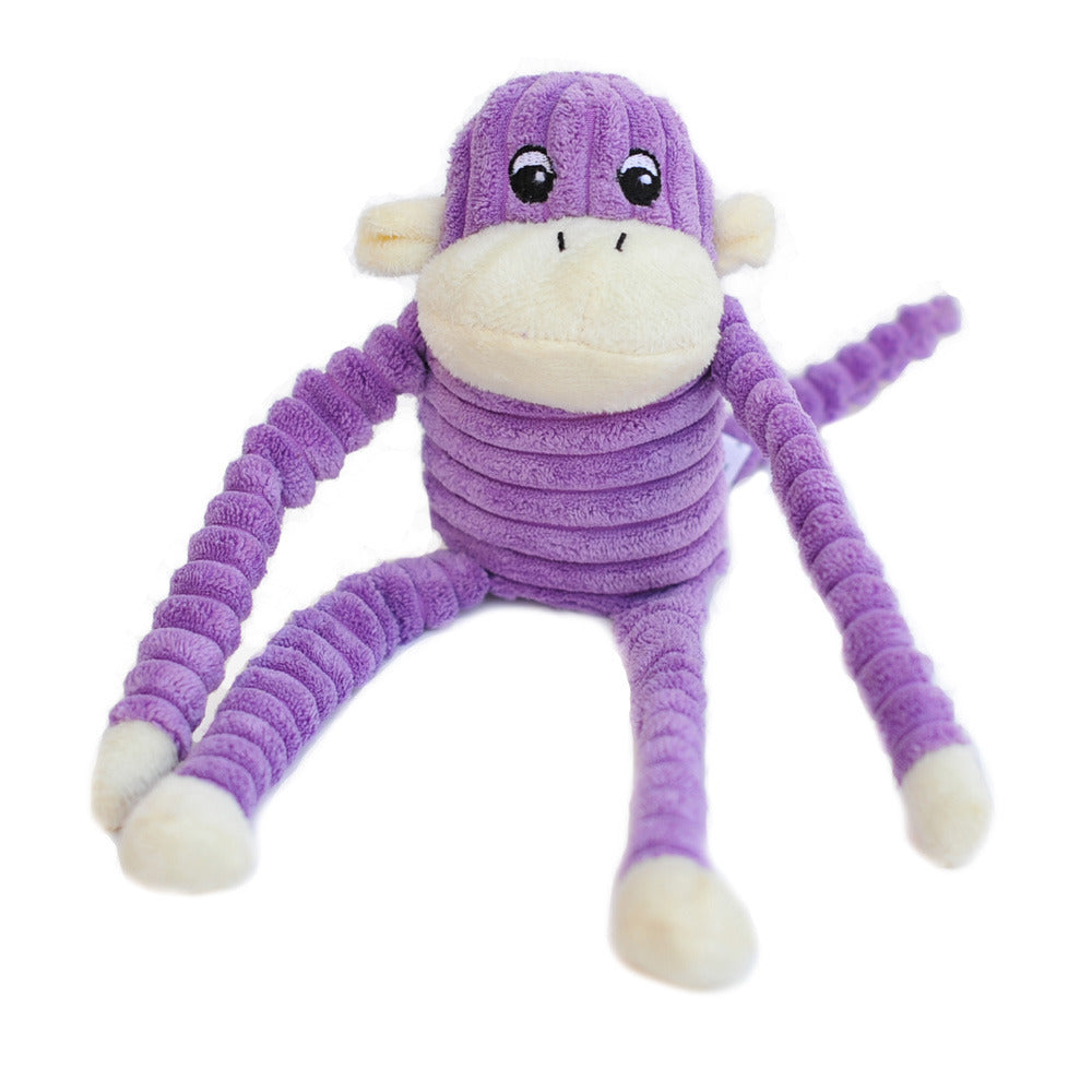 Zippy Paws Spencer the Crinkle Monkey Long Leg Plush Dog Toy - Purple Zippy Paws