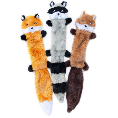 Zippy Paws Skinny Peltz Squeaker Dog Toy 3-pack Large - No Stuffing Zippy Paws