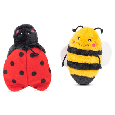 Zippy Paws Crinkle Bee and Ladybug Crinkle Squeaker Dog Toys Duo Pack Zippy Paws