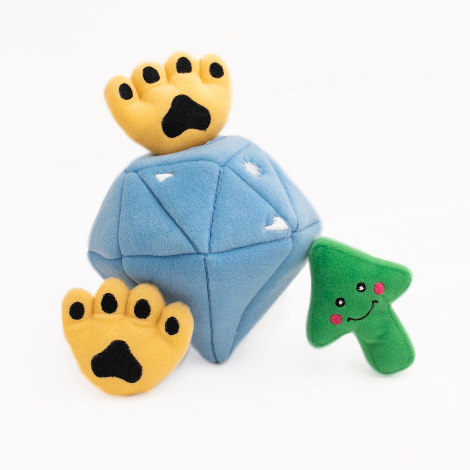 Zippy Paws Burrow Interactive Dog Toy - Diamond & Paws with 3 Squeaker Toys Zippy Paws