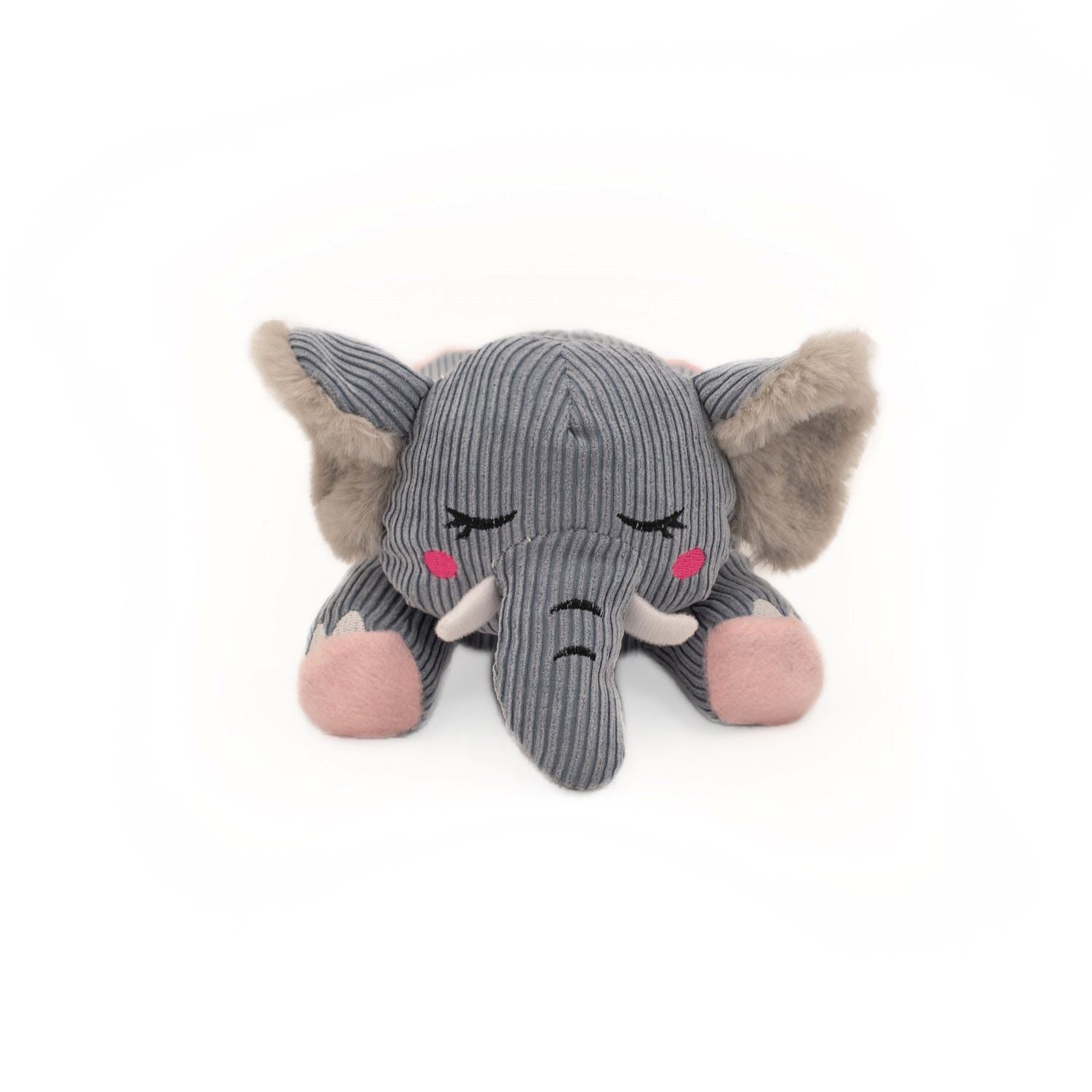 Zippy Paws Snooziez with Silent Shhhqueaker Plush Dog Toy - Elephant Zippy Paws