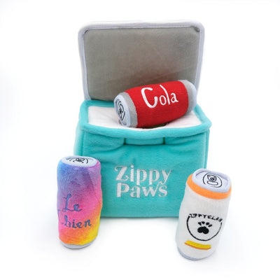 Zippy Paws Zippy Burrow Interactive Dog Toy - Ice Chest Esky + 3 Beers Zippy Paws