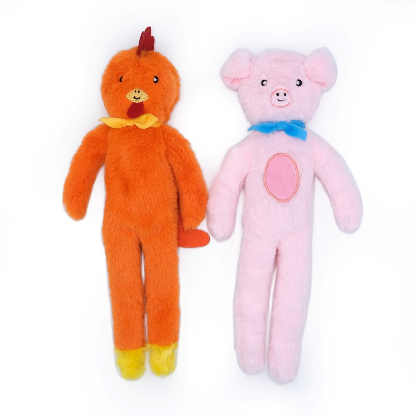 Zippy Paws Fluffy Peltz Plush Squeaker Dog Toy - Chicken & Pig  2-Pack Zippy Paws