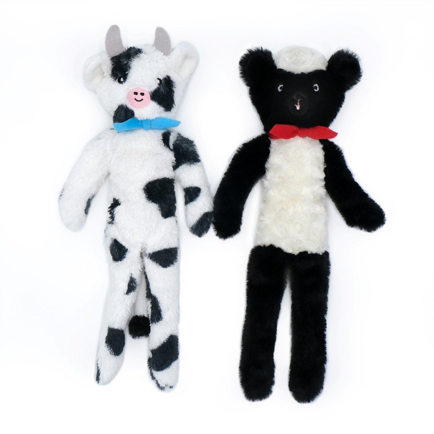 Zippy Paws Fluffy Peltz Plush Squeaker Dog Toy - Sheep & Cow  2-Pack Zippy Paws