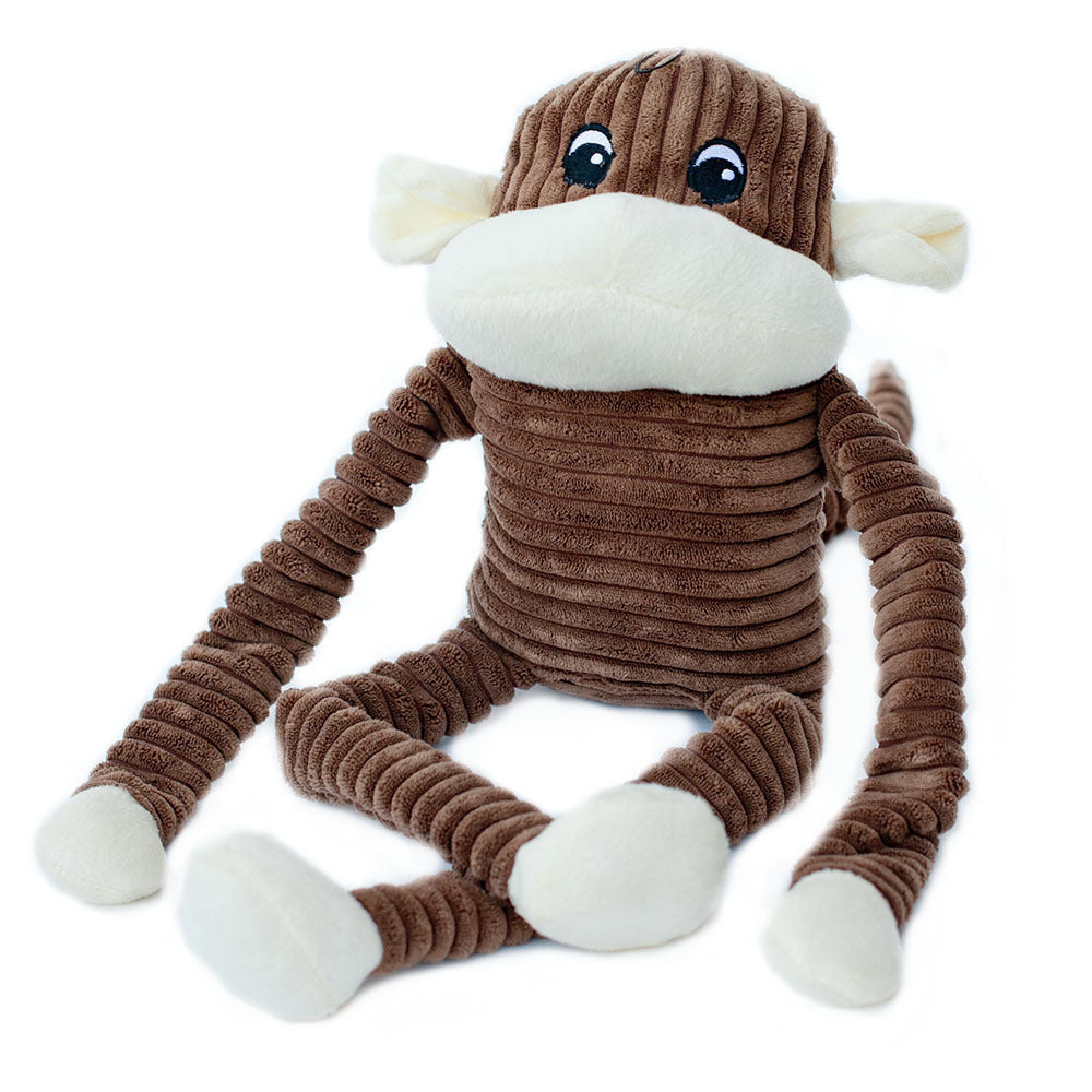 Zippy Paws Spencer the Crinkle Monkey Long Leg Plush Dog Toy - Brown - X-Large Zippy Paws