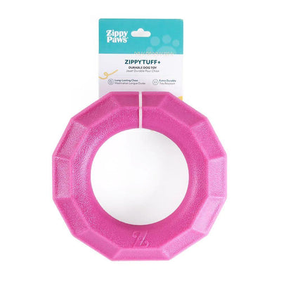 Zippy Paws ZippyTuff+ Fetch & Tug Dog Toy - Magenta Ring Zippy Paws