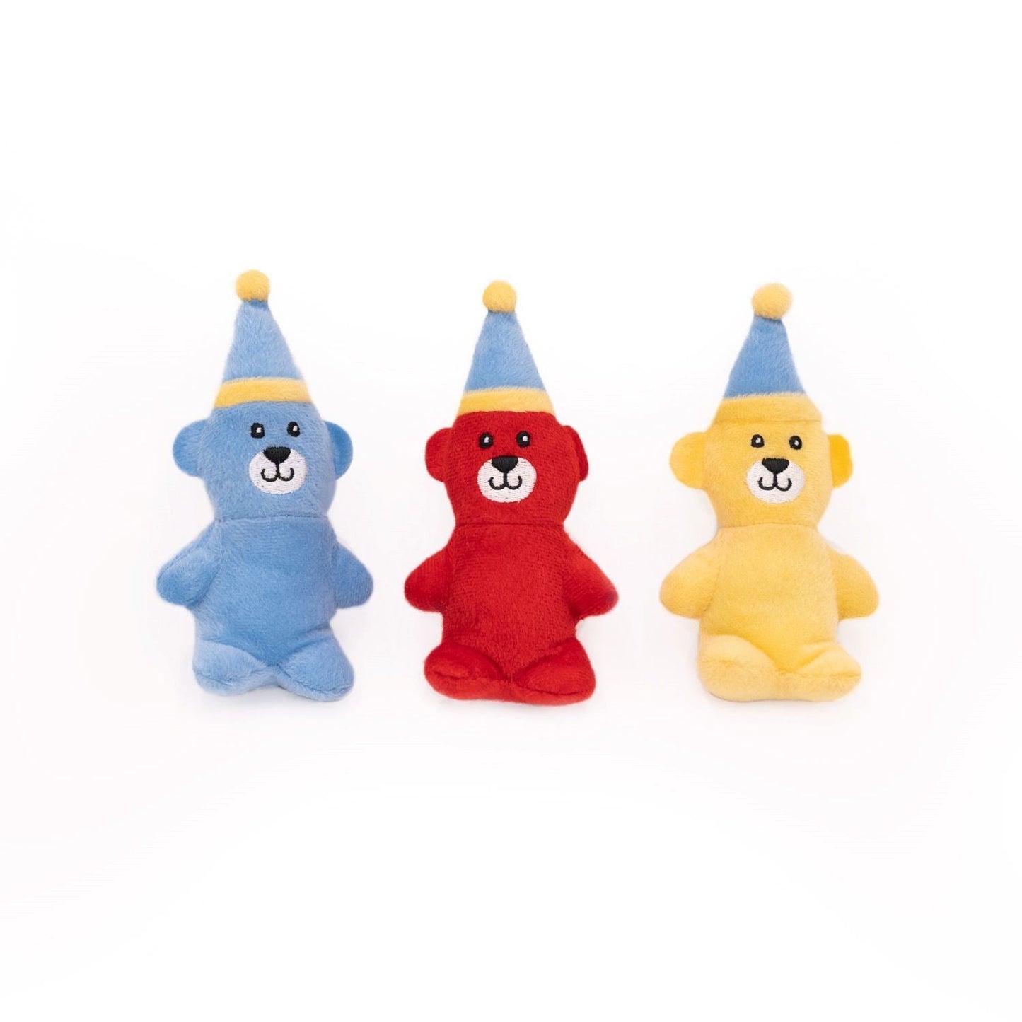 Zippy Paws Miniz Squeaker Dog Toys - 3-Pack - Birthday Bears Zippy Paws