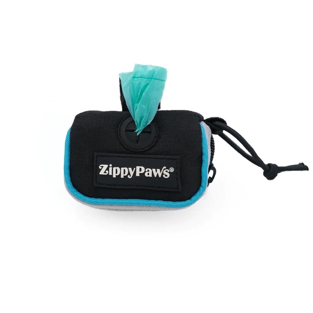 Zippy Paws Adventure Leash Dog Poop Bag Dispenser + BONUS Roll - Teal Zippy Paws